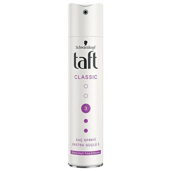 Taft Extra Strong Hold Hair Spray - 24H Lasting Style & Protection - Long Lasting, Frizz Control, All Day Hold