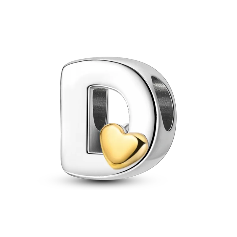 Fit Original Bangle Bracelet DIY A-Z Alphabet Charms Bead 925 Sterling Silver CZ Zircon LOVE Letter Dangle Pendant Jewelry Gift