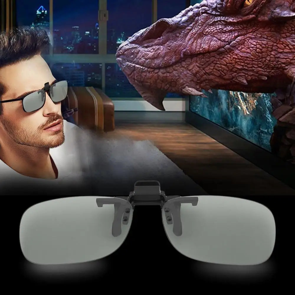 Universal 3D Glasses For Movie Cinema Clip On Type Passive Circular Clip 3D Glasses Not Suitable for TV Projectors Computers