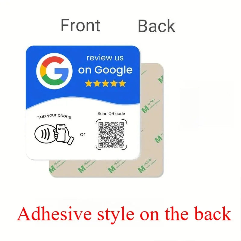 13.56MHz Programmable Acrylicl with Self-adhesive Backing NFC Table Sticker Diameter 10CM Google Reviews NFC Sticker NFC 215