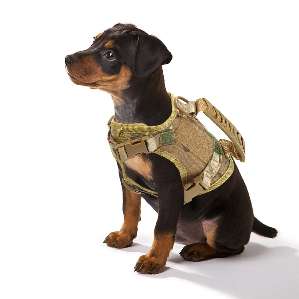 Tactical Small Dog Harness For Puppy Cats Adjustable Kitten Vest Harnesses For Military Dogs Working Training Walking Free Size