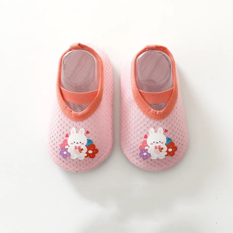 Baby Floor Shoes Casual Toddler Soft Sole Sock First Walker Anti-slip Cartoon Home Floor Indoor Shoes For Girls Boys Summer Mesh