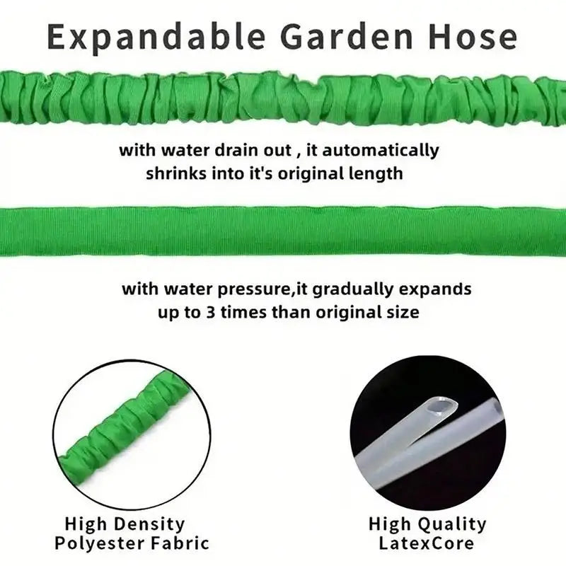 25FT-200FT Garden Hose Expandable Magic Water Pipes Home Garden Daily Watering Tools High-Pressure Car Wash Cleaning Water Gun