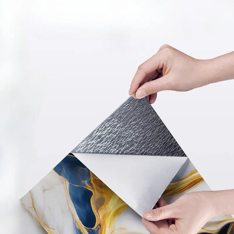 10-40PCS Imitation Marble 3D Ceramic Tile Wall Renovation Decoration Sticker Waterproof Self-adhesive Home Floor Sticker