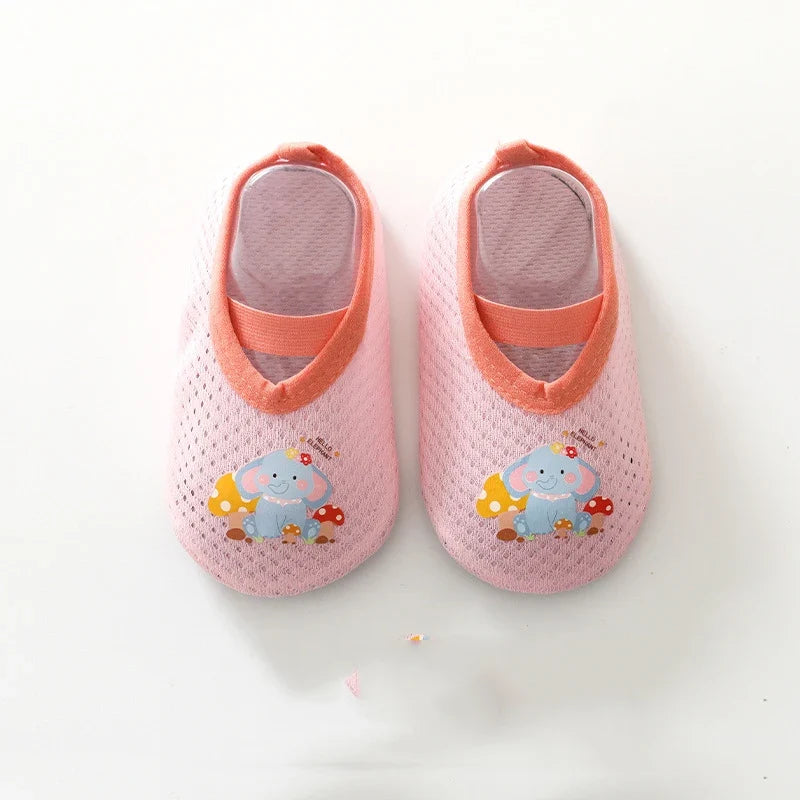Baby Floor Shoes Casual Toddler Soft Sole Sock First Walker Anti-slip Cartoon Home Floor Indoor Shoes For Girls Boys Summer Mesh