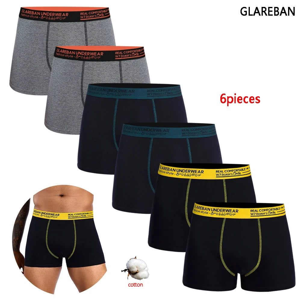 6pcs Pack 2024 Brand Boxer Fashion Style Men Panties Cotton Underwear Male And Underpants For Homme Luxury Set Shorts Box Slips