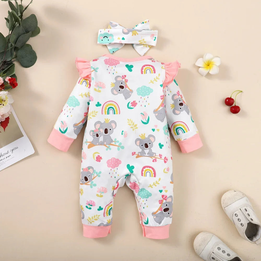 0-12 Months Newborn Baby Girl Clothes Long Sleeves Cute