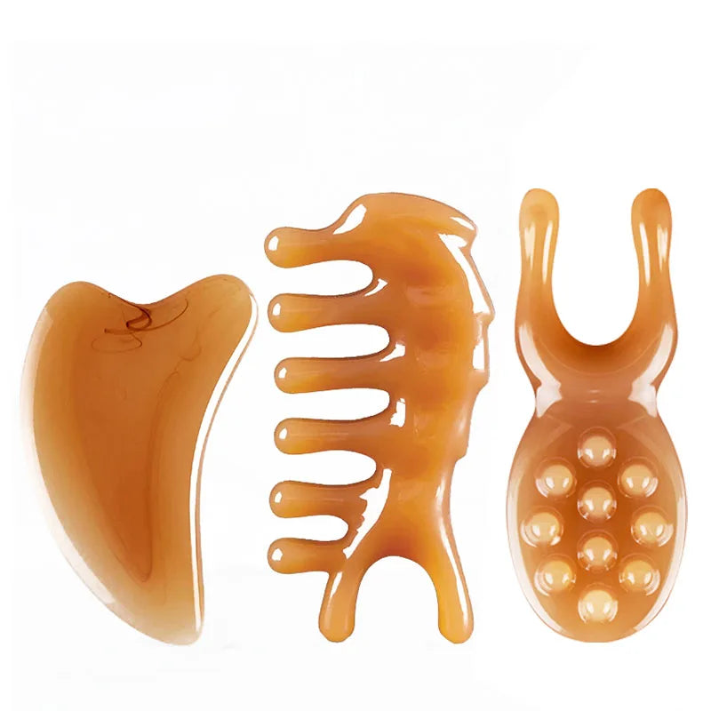 Skin Scraping Resin Guasha Massage Board Face Eye SPA Massager Plate For Neck Back Body Legs Hands Promote Blood Circulation