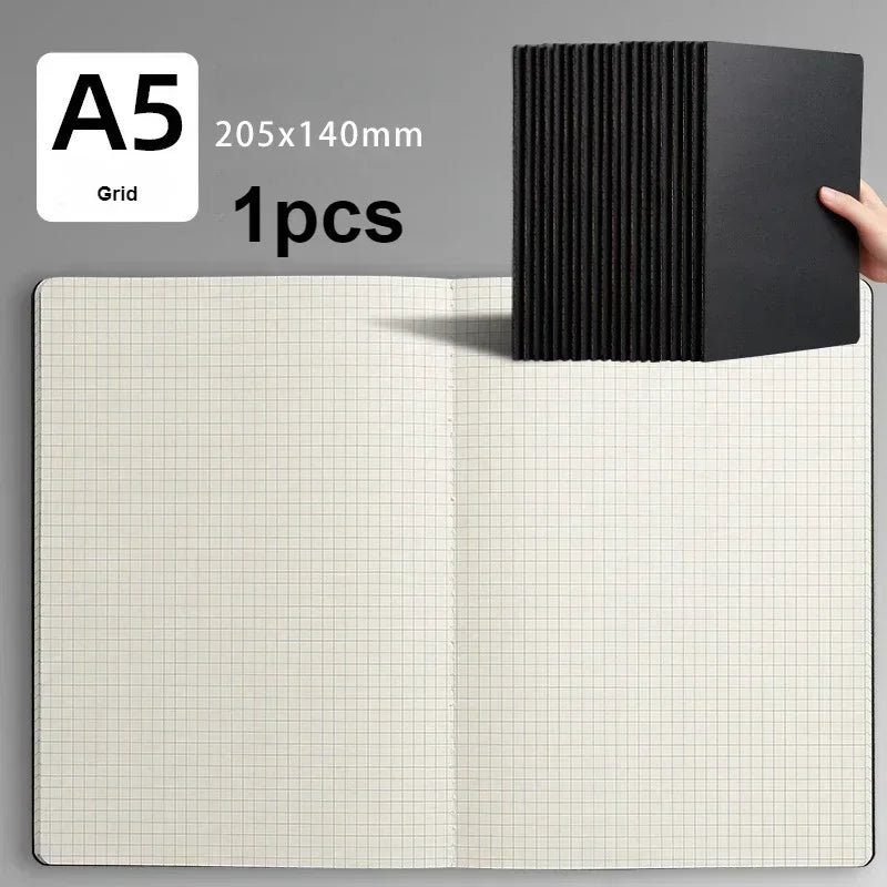 Notebook A5 Kraft Cover Vintage Diary Blank/grid/lined Stationery Planner Writing Paper for Students School Office Supplies