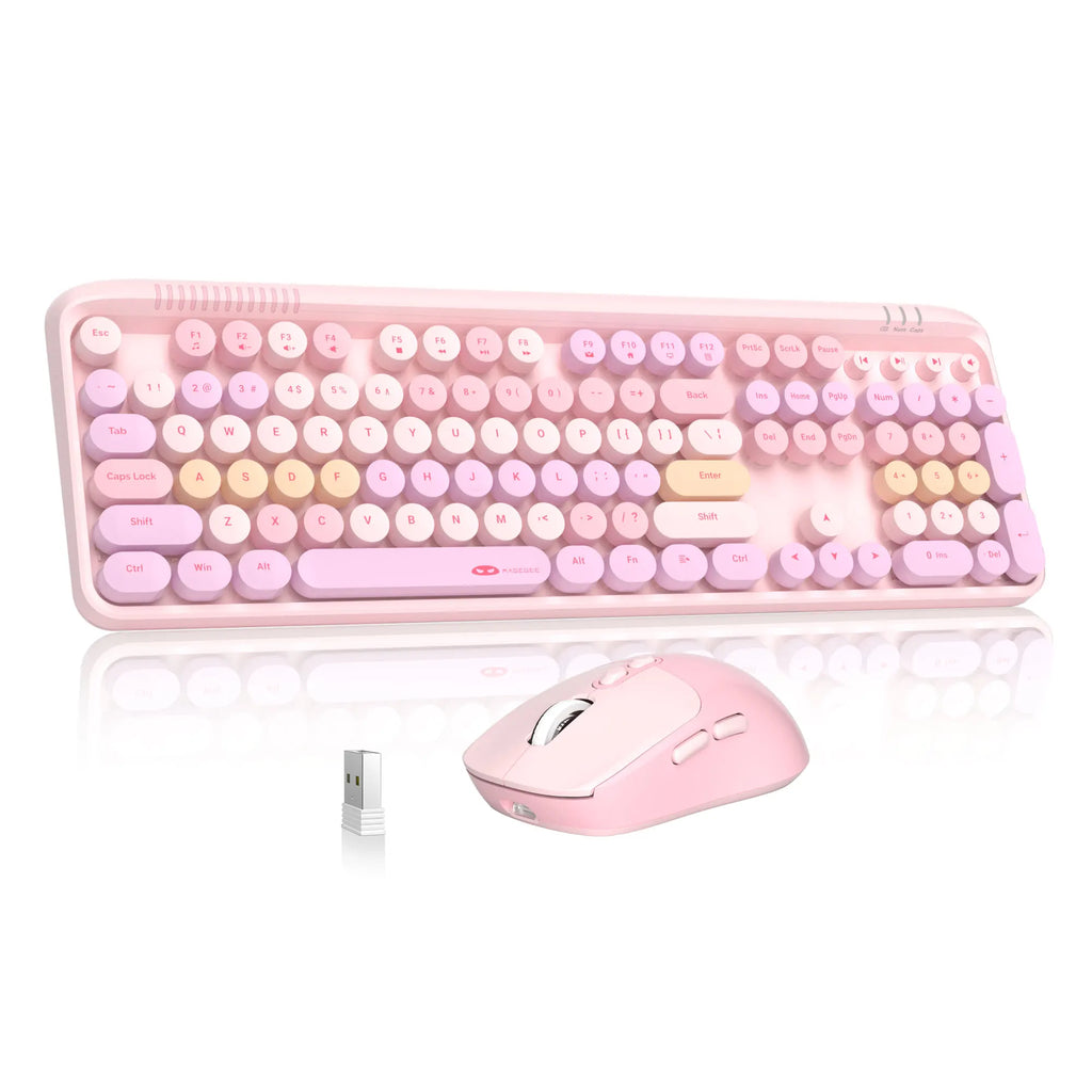MageGee V920 Wired Game Keyboard Wireless Three DPI Adjustable Mouse Set 104 Keys Power Saving For Laptop Tablet PC Accessories