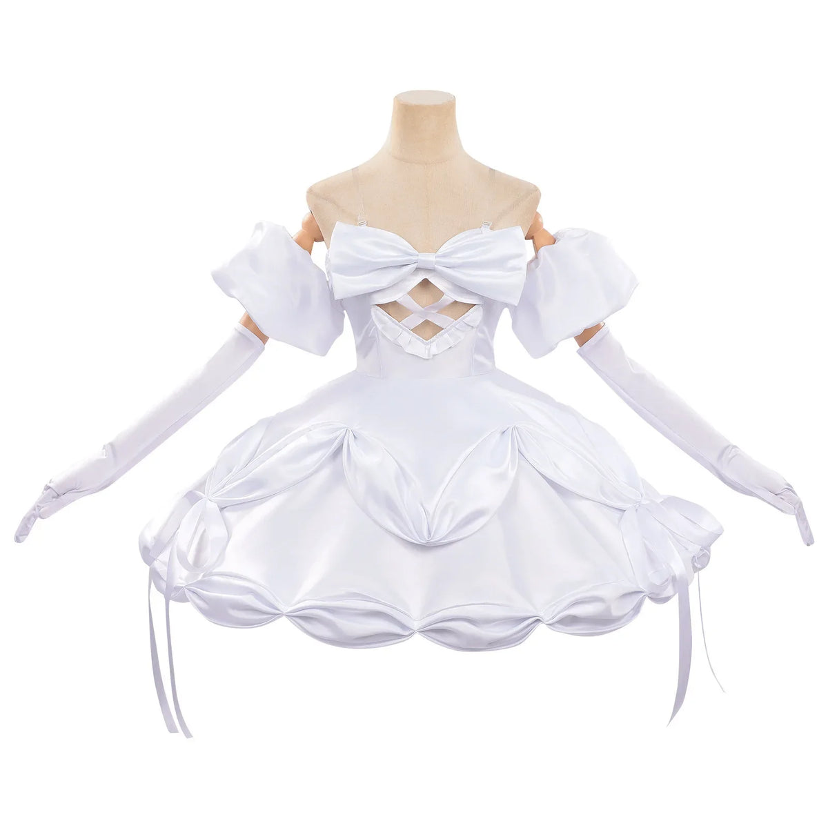 Anime Zombie Stage Sua Cosplay Costume Wig Alien Stage White Dress Socks Bow Tie Headscarf Outfit Halloween Party Role Play