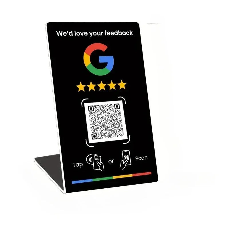 13.56MHz Programmable Acrylicl with Self-adhesive Backing NFC Table Sticker Diameter 10CM Google Reviews NFC Sticker NFC 215