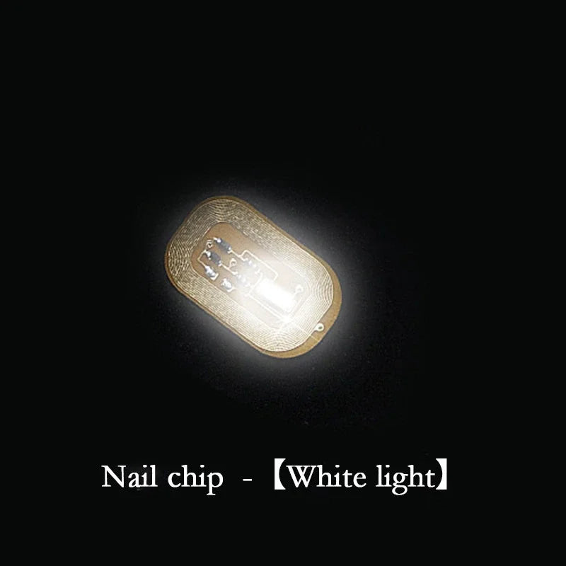 5pcs NFC Flash Nail Sticker LED Bare Chip Intelligent Luminous Nail Lamp Glow in the Dark Nail Stickers Enhancement Manicure
