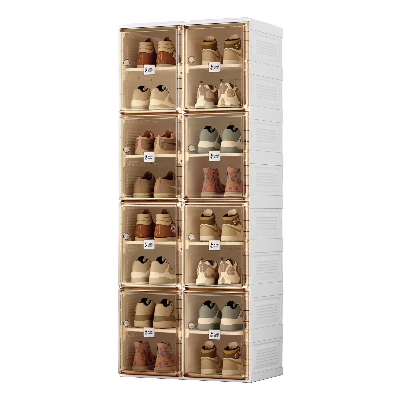 Shoe Cabinet Storage Box, Portable Folding Shoe Rack, Large Sports Shoes Cabinet Box Strong and Easy To Assemble 8-16 Grids