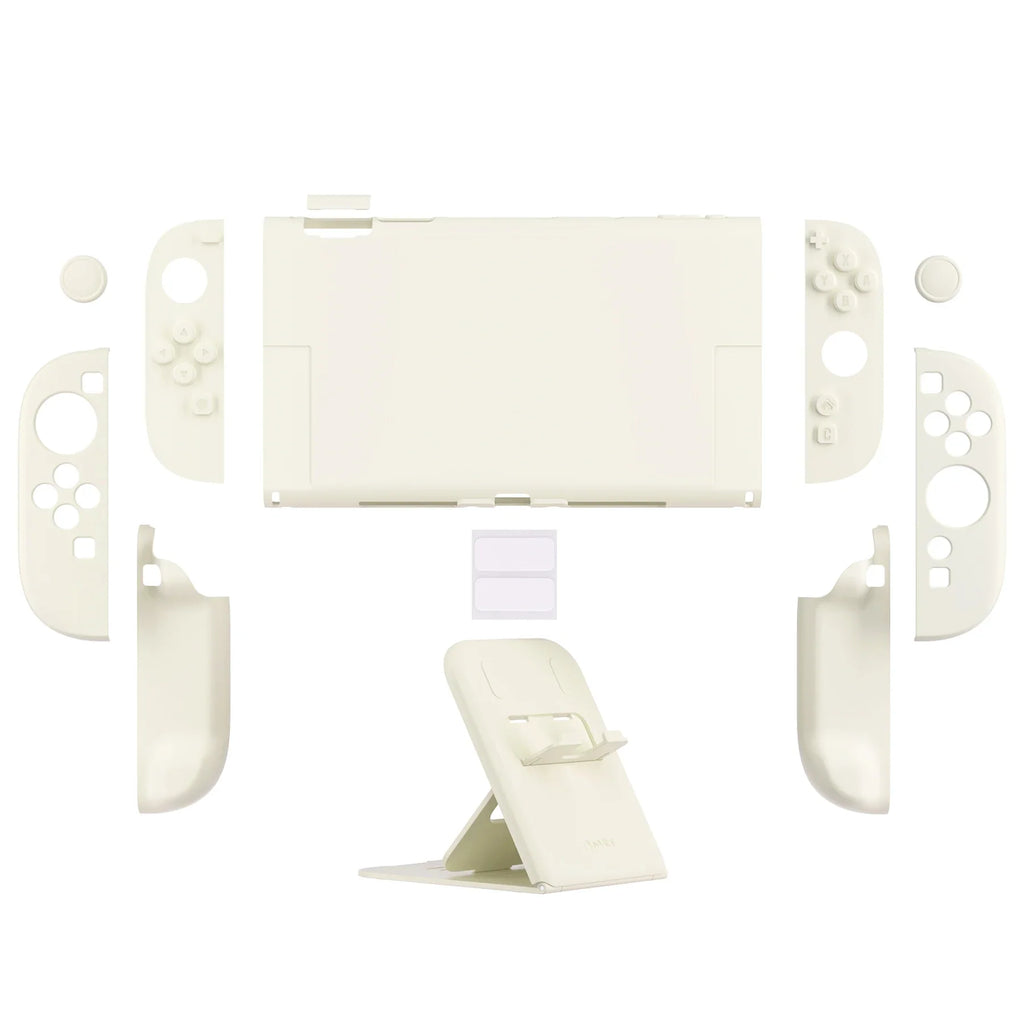 PlayVital Solid Color Protective Case for Nintendo Switch 2, Anti-Scratches Hard Shell Dockable Grip Cover with  Foldable Stand