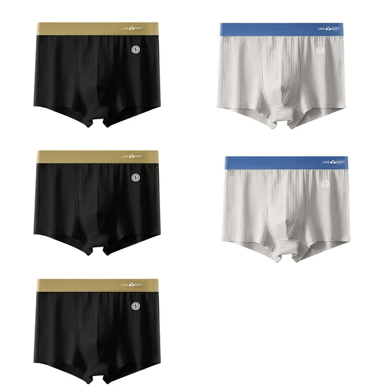 5 Pcs Men's Striped Funny Boxer Shorts Underwear Sexy Underpants Man Male Homme U Convex Shorts Lingerie Boxershorts  Panties