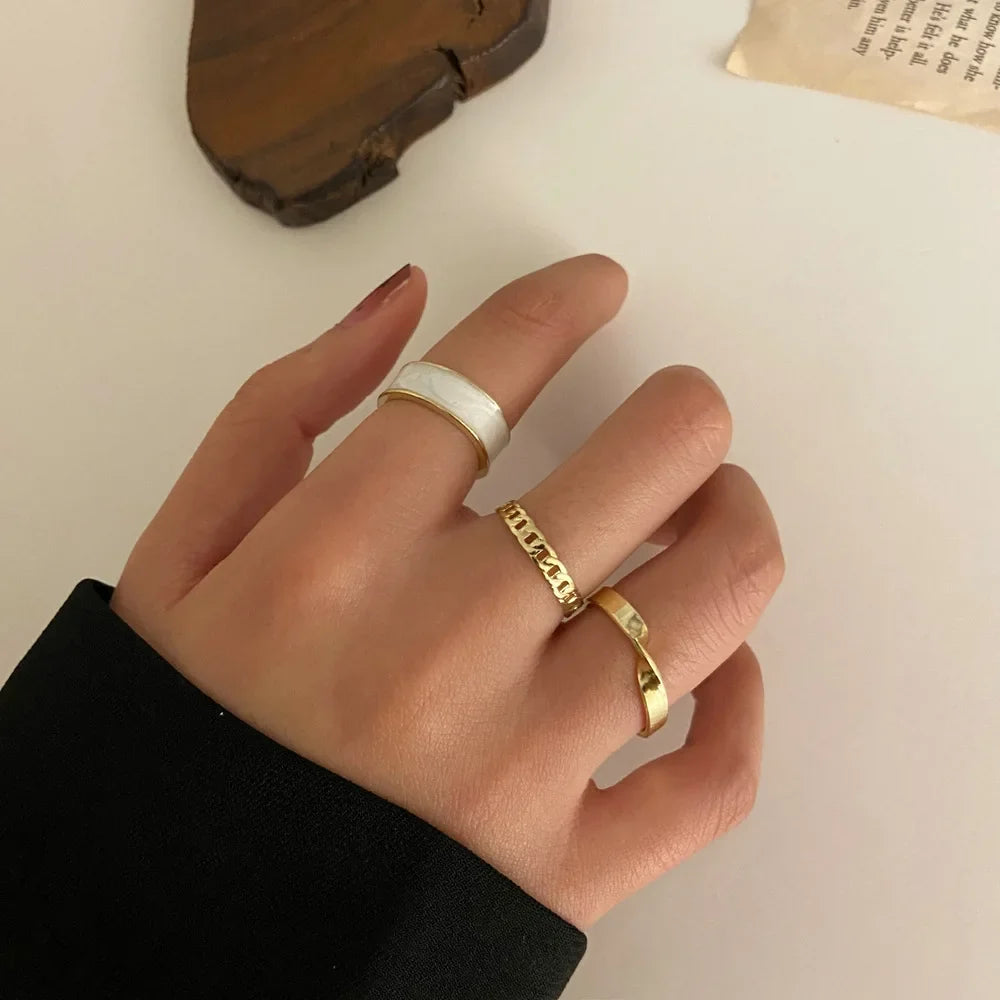 Silver Color Crystal Rings Set for Women, Cubic Zirconia Moon Arrow Flower Heart Finger Wedding Rings, Female Fashion Jewelry