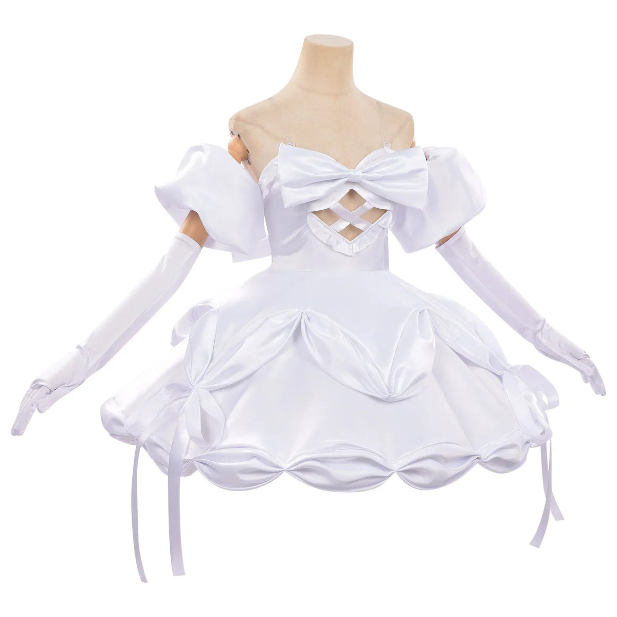 Anime Zombie Stage Sua Cosplay Costume Wig Alien Stage White Dress Socks Bow Tie Headscarf Outfit Halloween Party Role Play