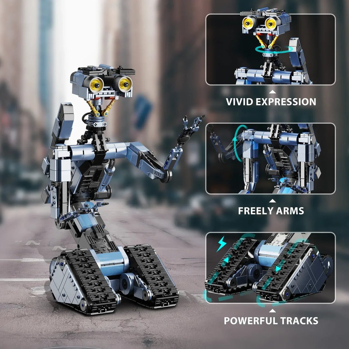 Johnnys 5 Robot Building Blocks Set Military Robot Model Action Figure Bricks Johnnys Five Building Blocks Toys for Kids Gifts
