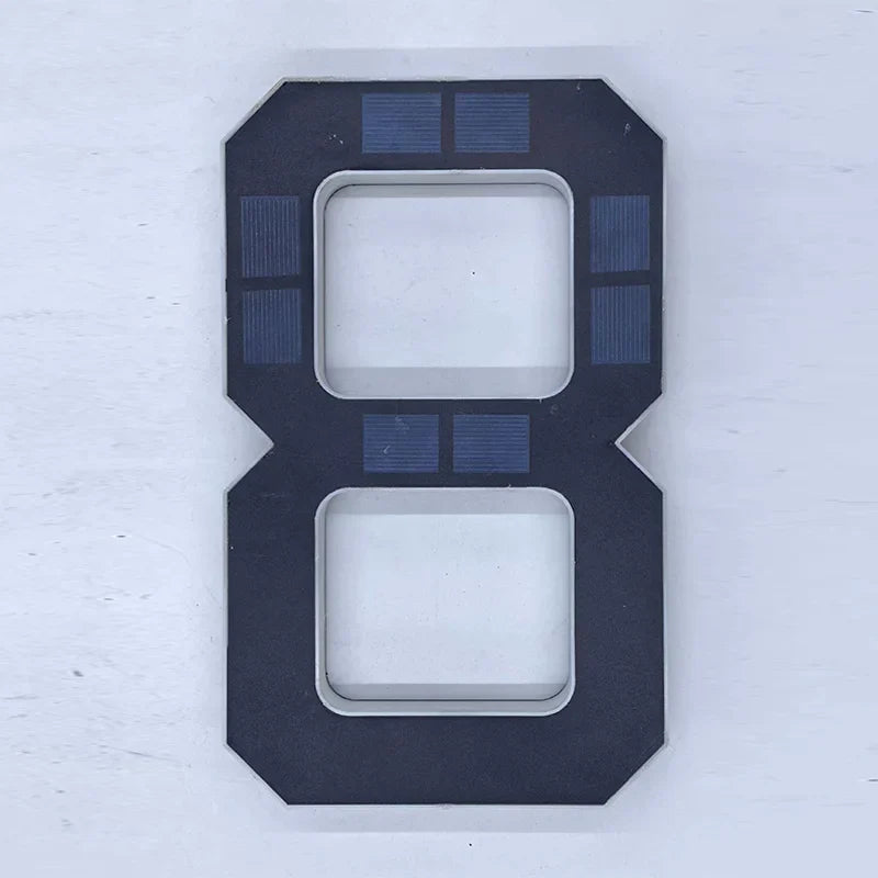 LED Solar House Number Light Waterproof Address Sign Modern Light Sensor Door Plate for Outdoor Home Yard Wall Decoration Use