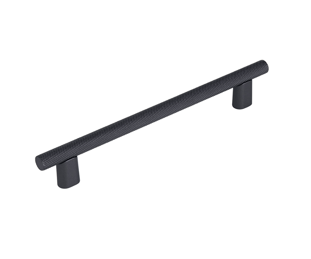 Knurled "Karl" Matte Black Cabinet Knobs and Drawer Pulls
