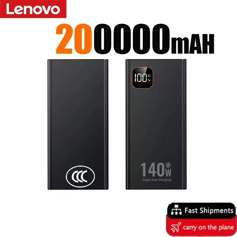 Lenovo 500000mAh CCC Power Bank Portable Large Capacity 140W Super Fast Charging Battery Charger for Xiaomi iPhone 2027NEW