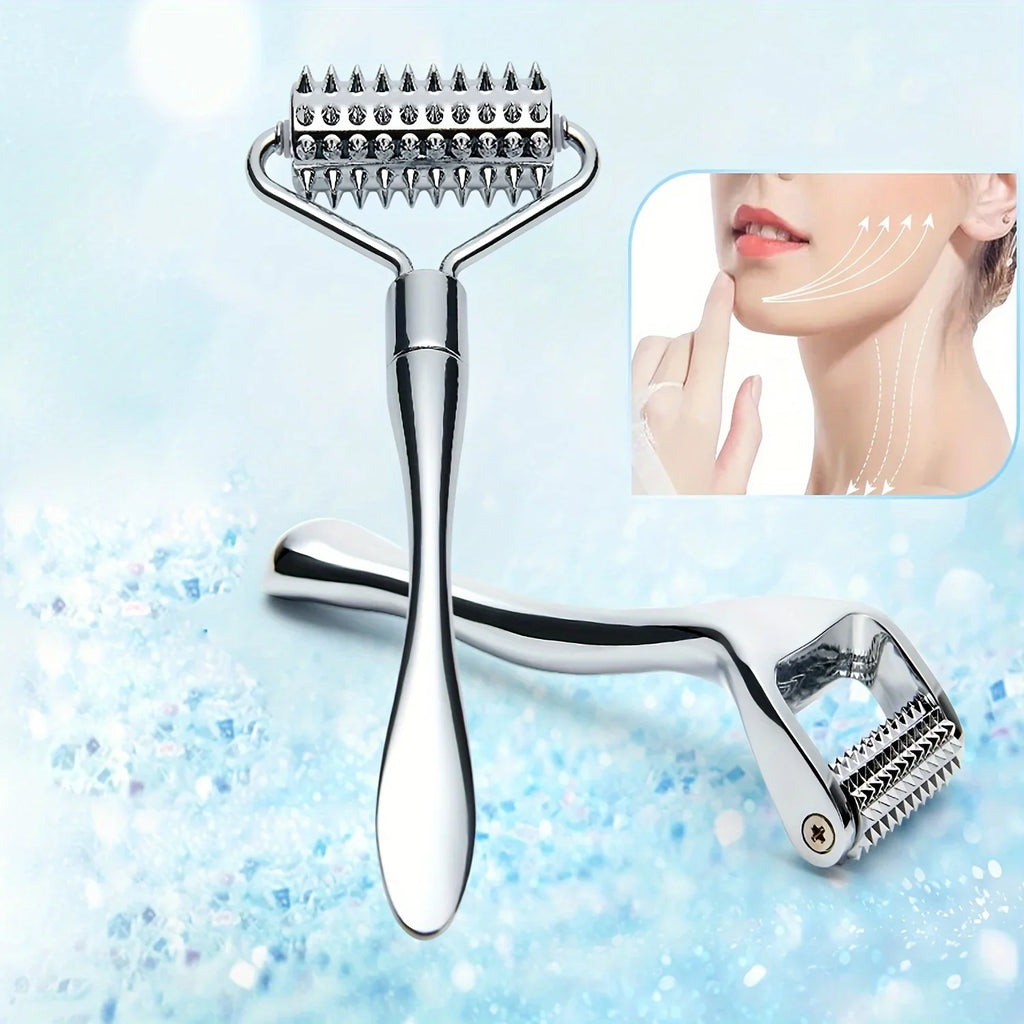 Stainless Steel Facial Massage Roller Gua Sha Tool Massager for Face Full Body Beauty SPA Skin Care Tools Acupressure Massager