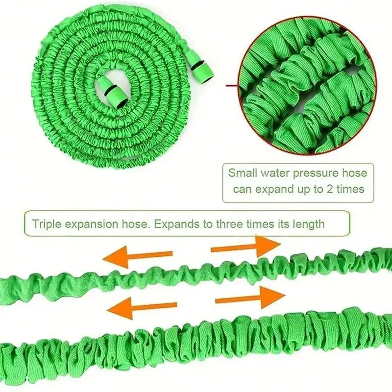 25FT-200FT Garden Hose Expandable Magic Water Pipes Home Garden Daily Watering Tools High-Pressure Car Wash Cleaning Water Gun