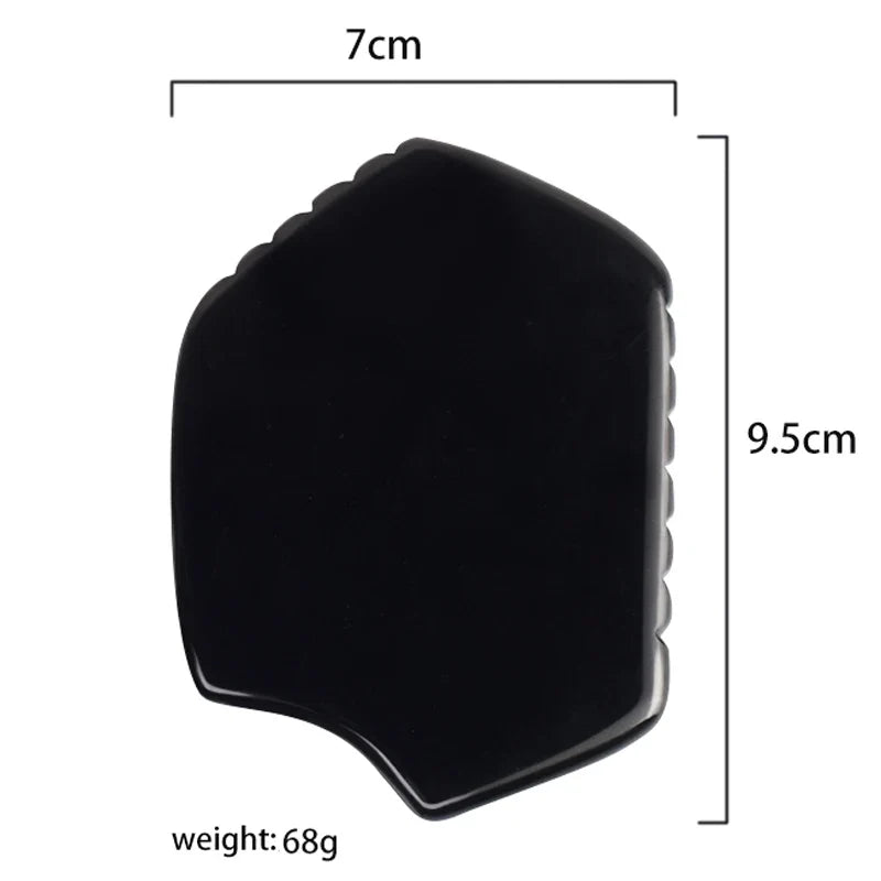 Wholesale Various Shape Black Obsidian Face Gua Sha Tool Sawtooth SPA Massager Acupuncture Facial Beauty Product For Health Care