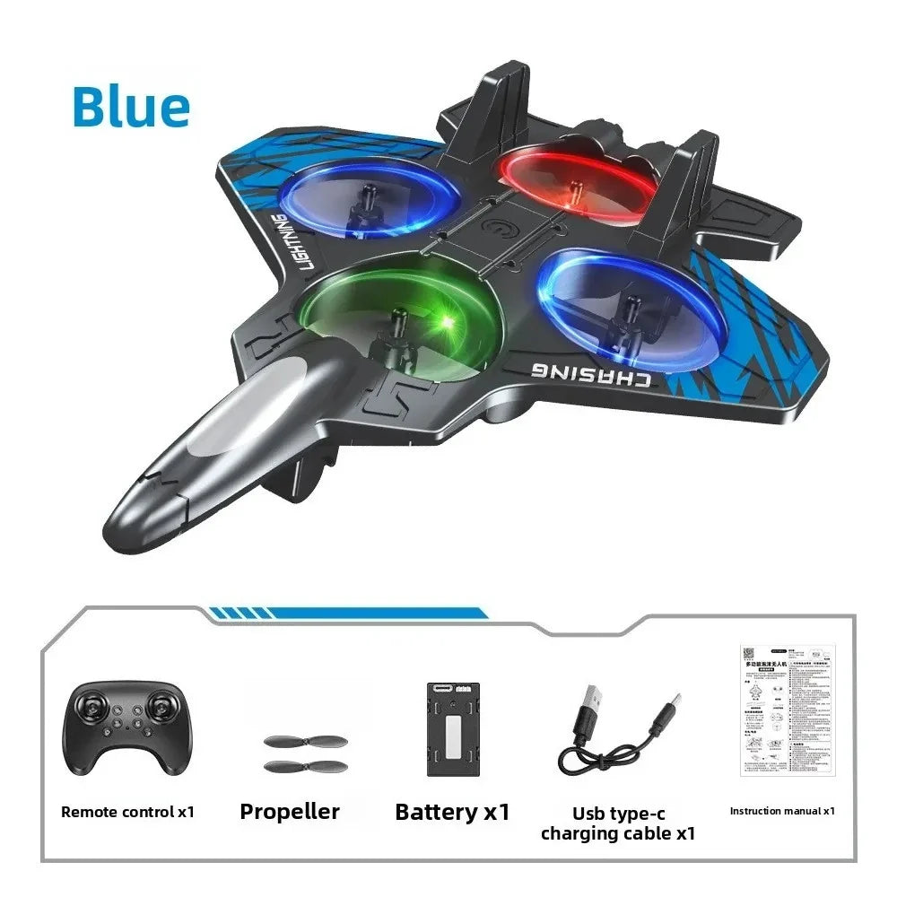 Remote Control Fighter Kids Flying Helicopter RC Hobby Jet Plane 2.4G Stunt Foam Fighter Airplane Toy Drone With Light