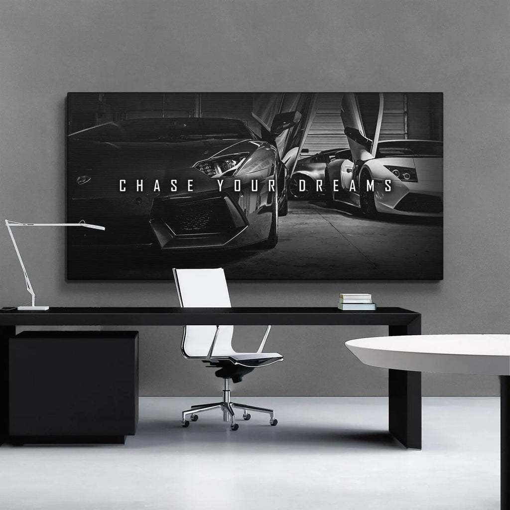 High Quality Motivational Quote Sports Car Poster  Canvas Art for Living Room Bedroom Office Wall Decor