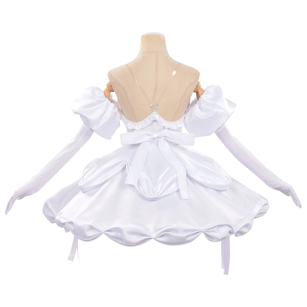 Anime Zombie Stage Sua Cosplay Costume Wig Alien Stage White Dress Socks Bow Tie Headscarf Outfit Halloween Party Role Play