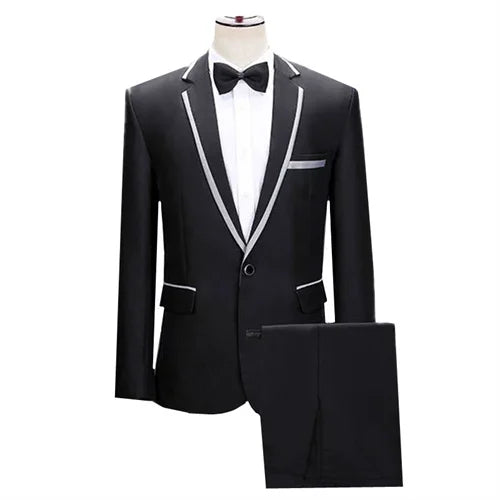 (jacket+pants) Men Fashion Wedding Banquet Party Flower