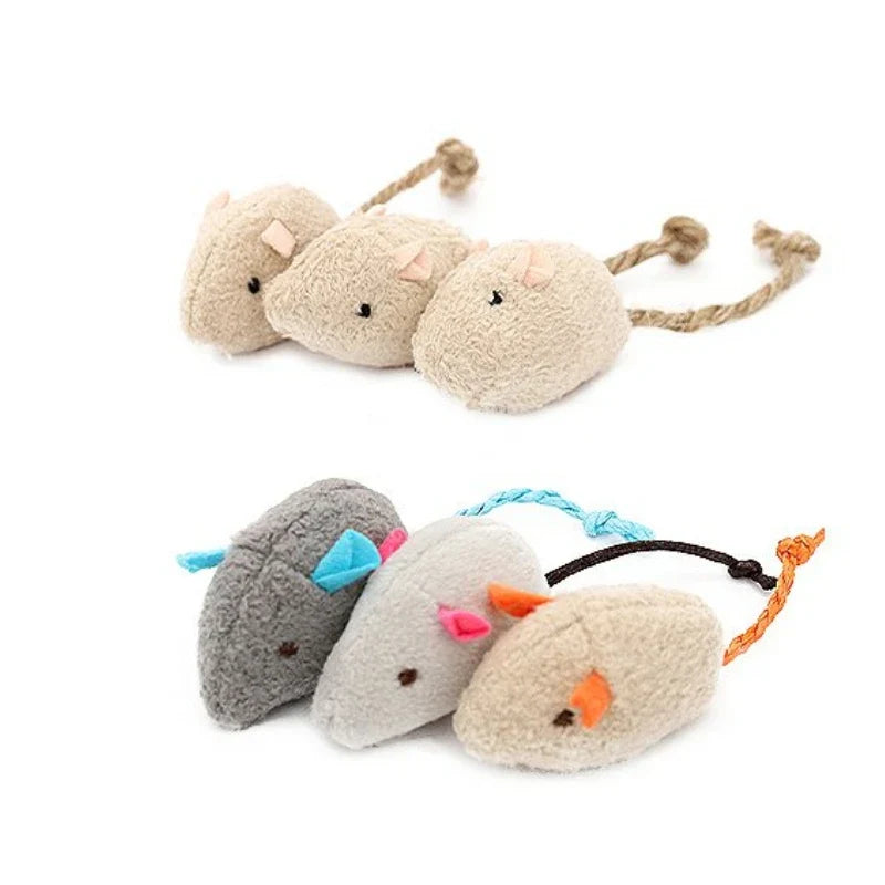 3-200 Pcs Rattle Cat Mouse Toys Also Prefilled Catnip Faux Fur Cat Toys Interactive Cat Game Catnip Toys for Cats Pet Products