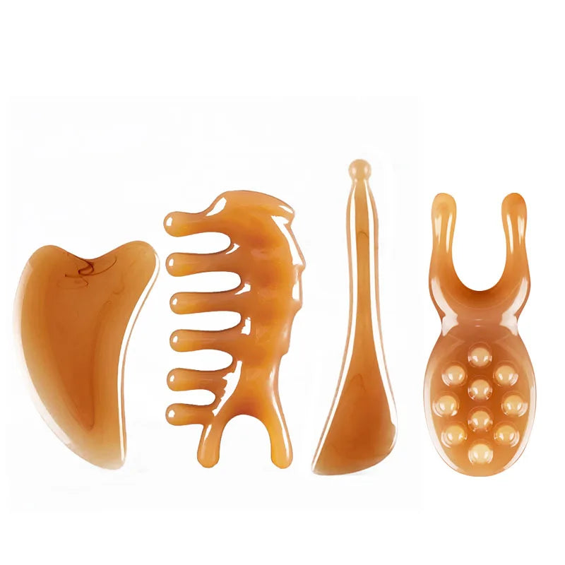 Skin Scraping Resin Guasha Massage Board Face Eye SPA Massager Plate For Neck Back Body Legs Hands Promote Blood Circulation