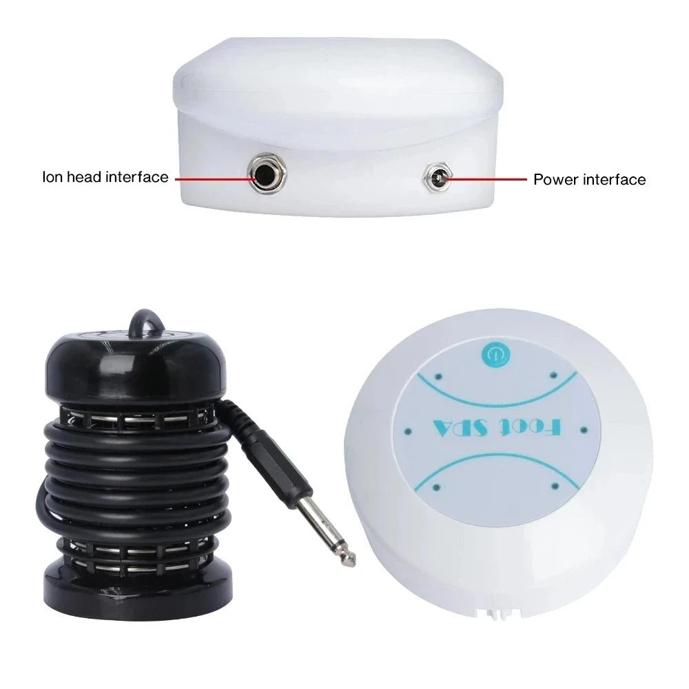 Ionic Detox Foot Bath Massage Machine with Basin Electric Foot Spa Bath Massager Deep Tissue Clean Vibrant Vibration Care Arrays
