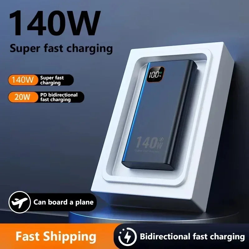 Lenovo 500000mAh CCC Power Bank Portable Large Capacity 140W Super Fast Charging Battery Charger for Xiaomi iPhone 2027NEW