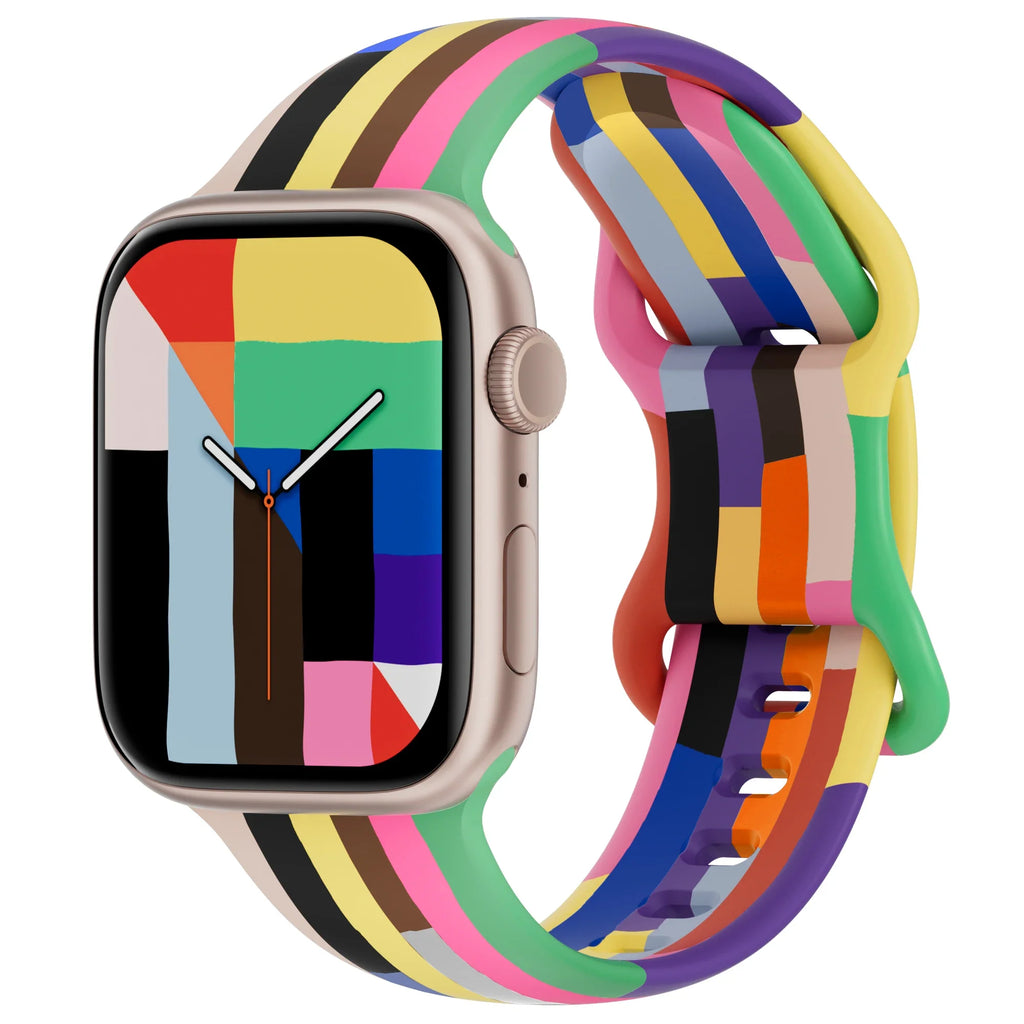 Silicone Strap For Apple Watch Bands 40mm 44mm 46mm 45mm 41mm 49mm 42 Correa Bracelet iWatch series ultra3 2 7 8 9 se 10 11 band