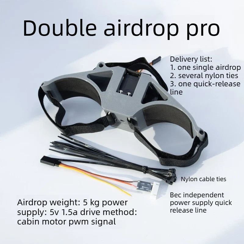Reinforced FPV Drone Airdrop System (Pro Version) — High Payload Capacity, Strap-Mounted  For Firefighting and Rescue Drills