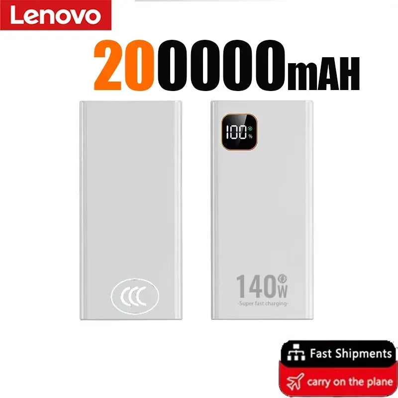 Lenovo 500000mAh CCC Power Bank Portable Large Capacity 140W Super Fast Charging Battery Charger for Xiaomi iPhone 2027NEW