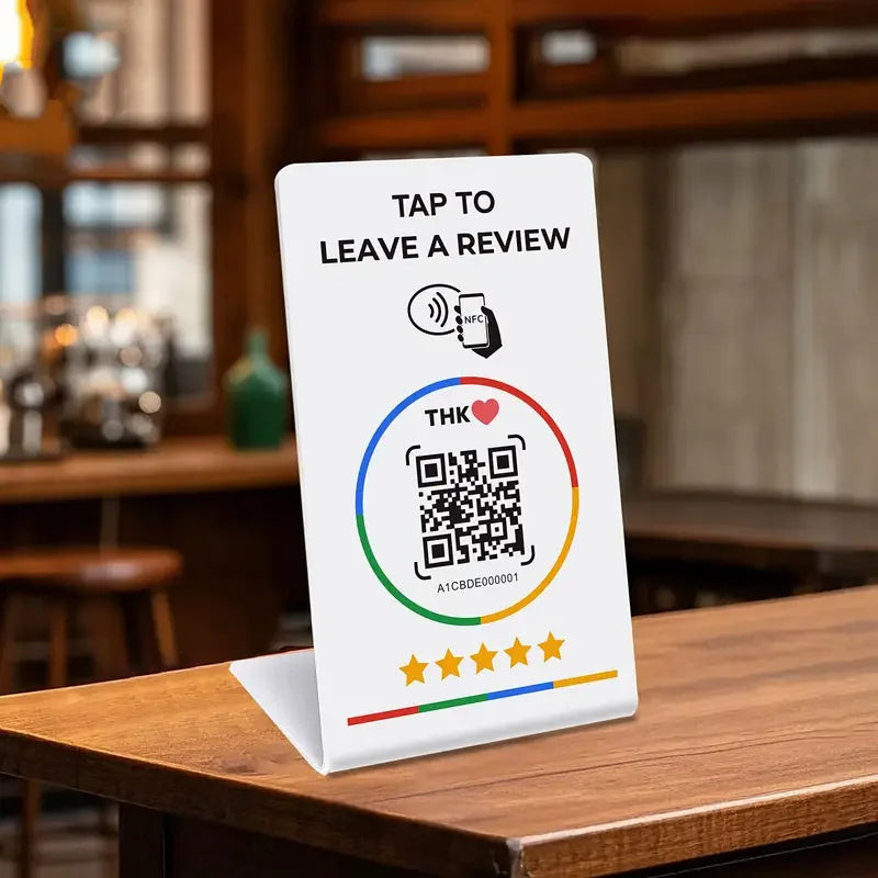 Nfc 215 programmable QR code Google Review Card NFC station table NFC Instagram Facebook TK card standing brand bracket