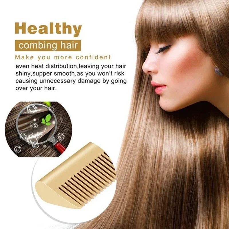 2 in 1 Electric Hot Heating Comb Hair Straightener Curler Wet Dry Hair Iron Straightening Brush Hair Styling Tool