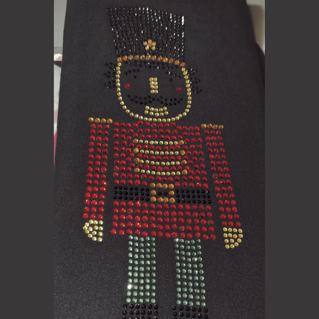 Handmade Rhinestone Toy Soldier Nutcracker Full Length with Pockets