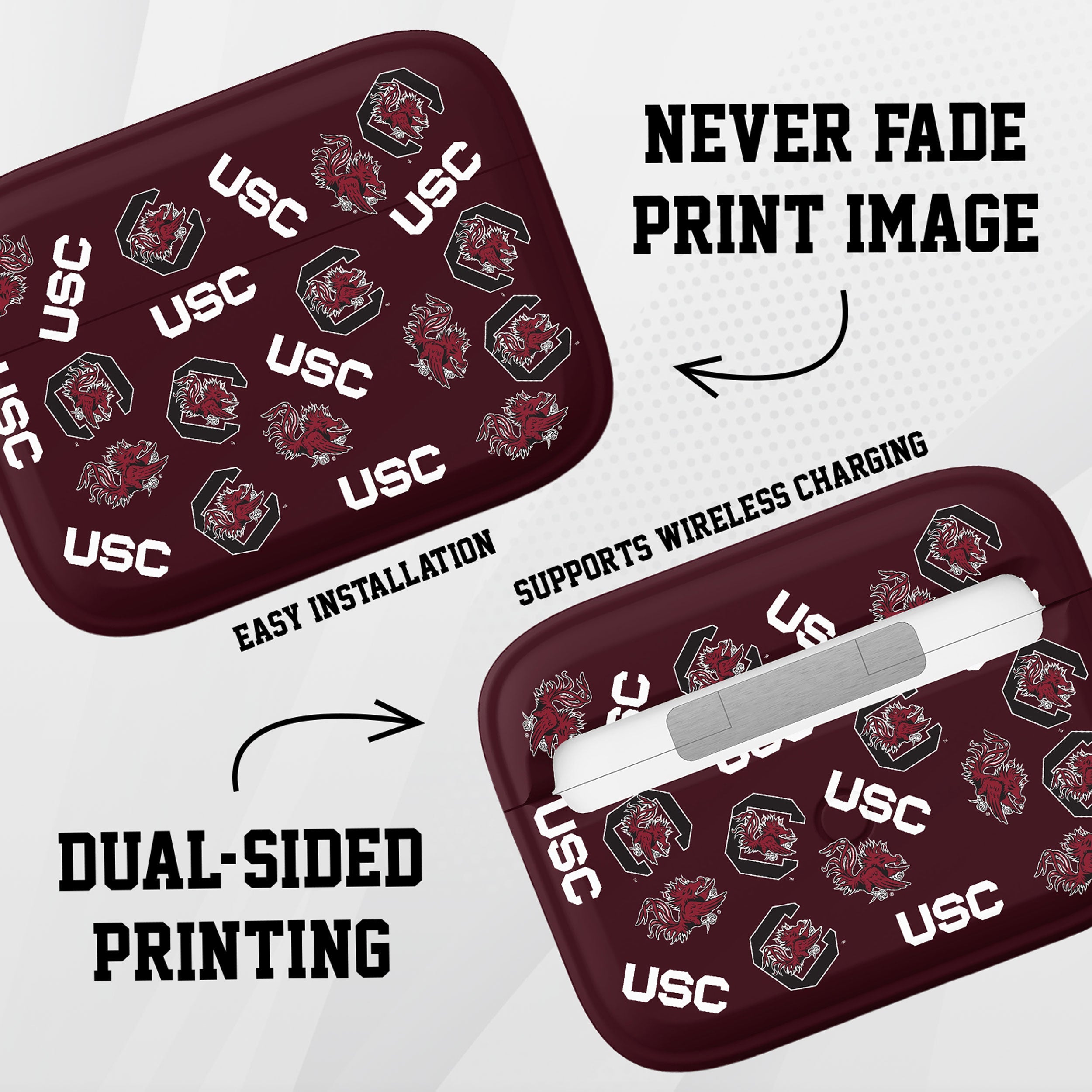 South Carolina Gamecocks HDX AirPods Pro 1 & 2 Case Cover