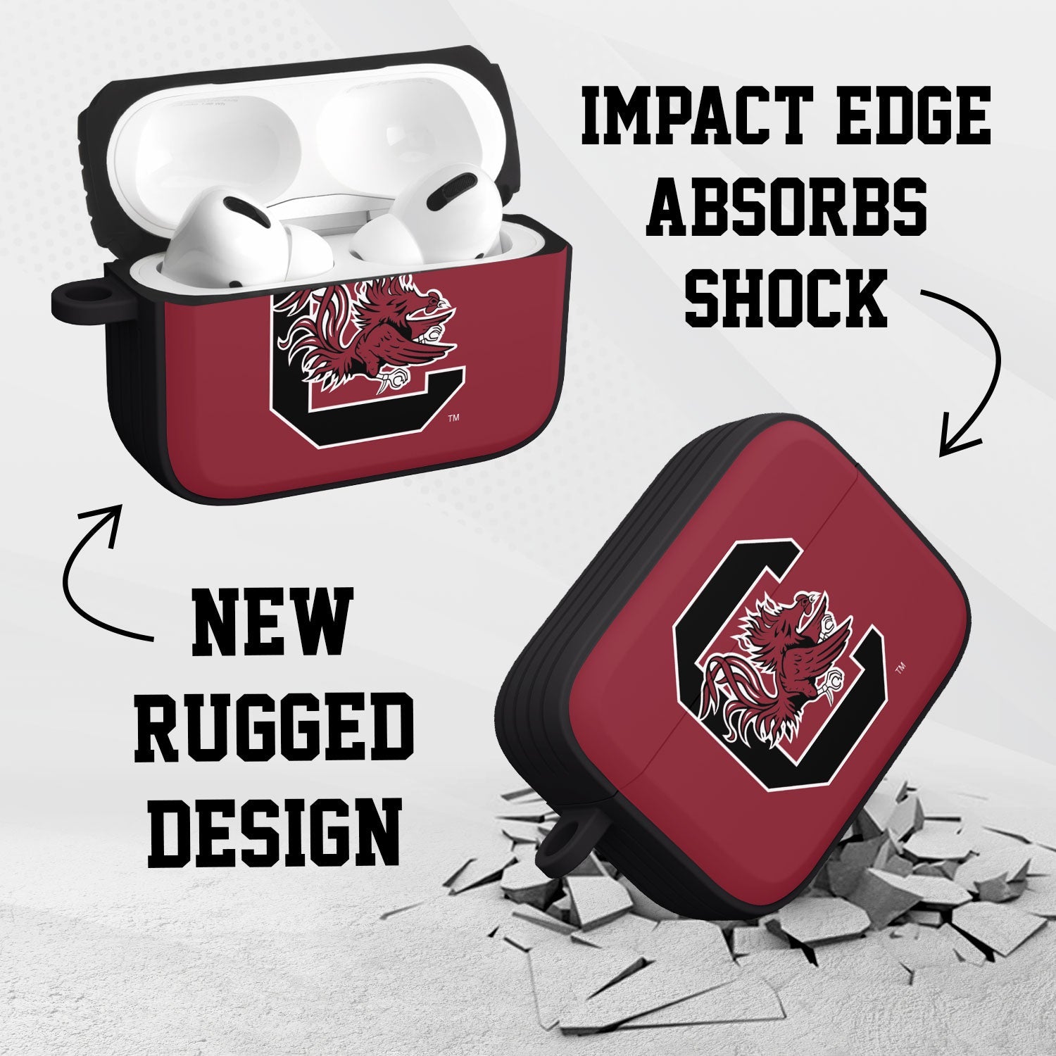 South Carolina Gamecocks HDX AirPods Pro 1 & 2 Case Cover