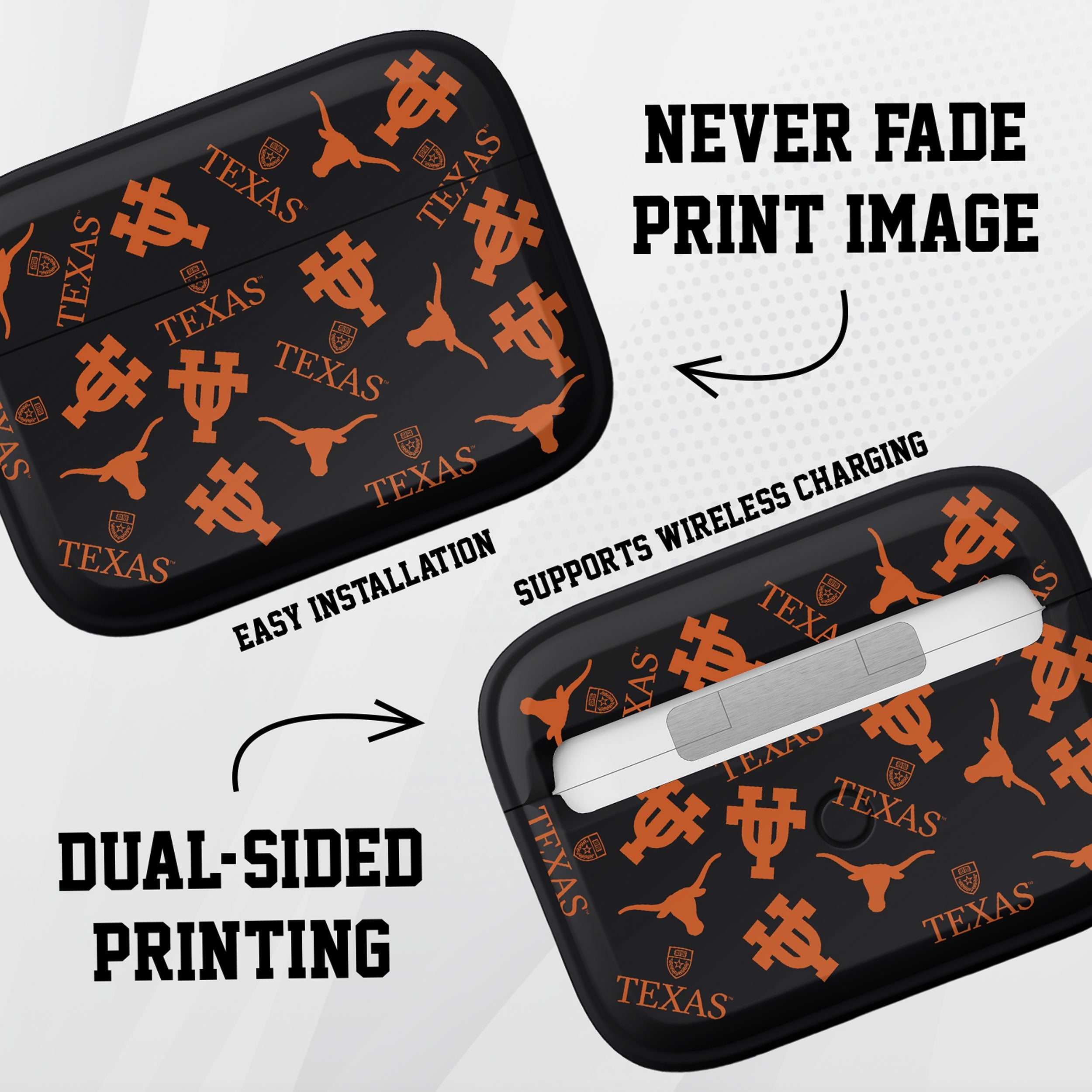 Texas Longhorns HDX Apple Airpods Pro 1 & 2 Case Cover