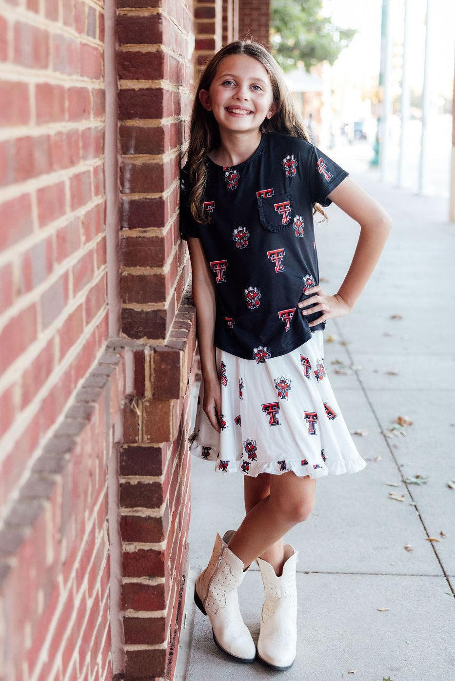 Texas Tech Black Raider Red Ruffle Pocket Tee