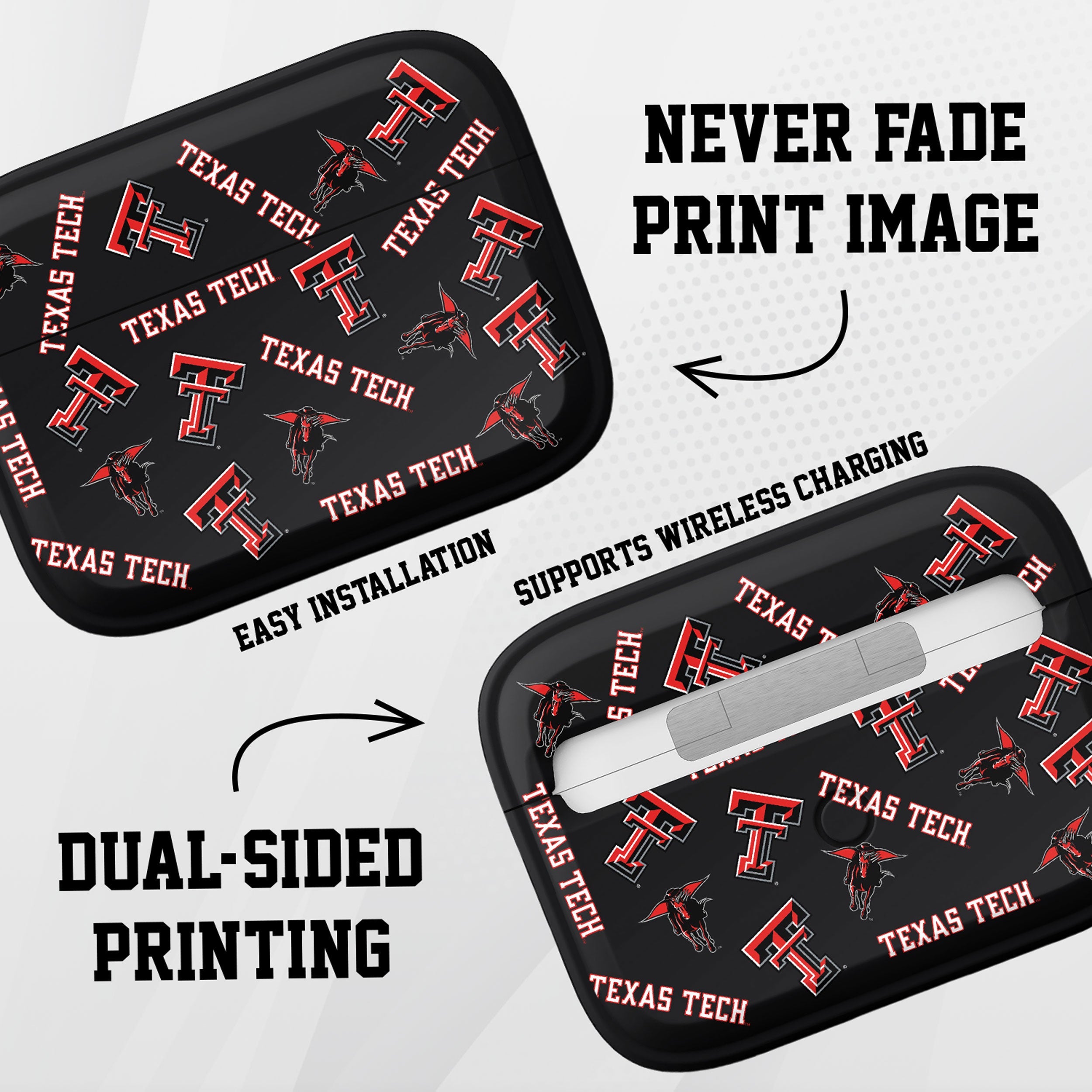 Texas Tech Red Raiders HDX AirPods Pro 1 & 2 Case Cover