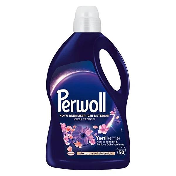 Perwoll Flower Charm Liquid Laundry Detergent: Vibrant Color Protection for Dark & Black Clothes - 50 Loads