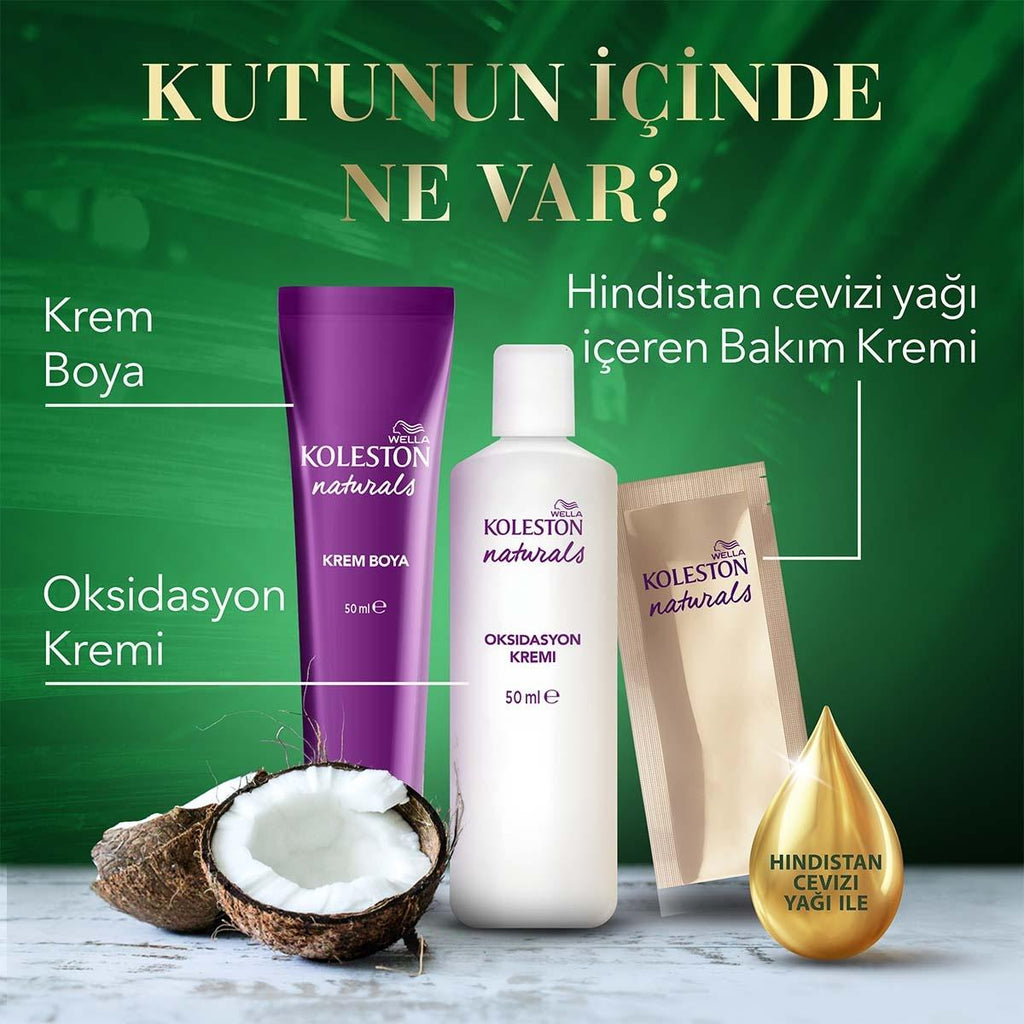Wella Koleston Naturals Hair Dye - Long-Lasting Color with Coconut Oil